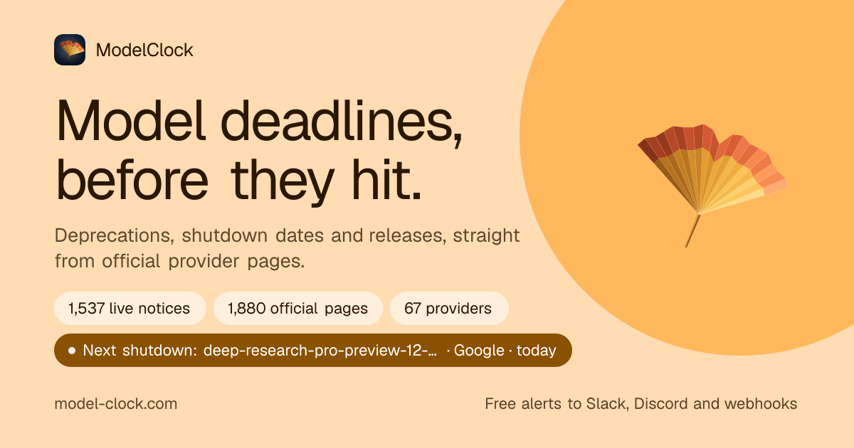 I built a free tracker for AI model releases and shutdown dates, with the original notices attached